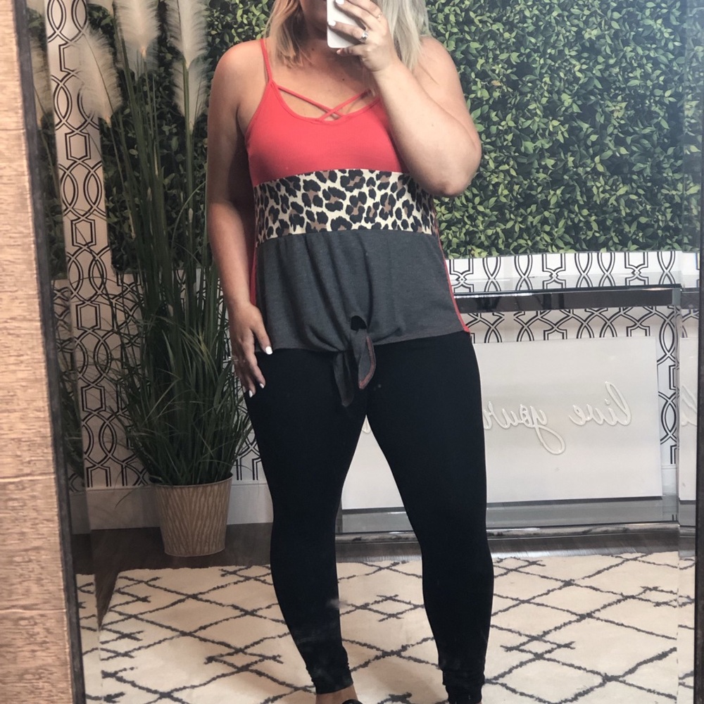 Red tank with leopard